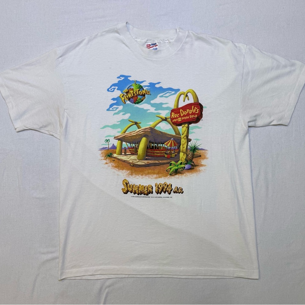 The Flintstones RocDonalds Summer 1994 AD McDonalds Movie Promo T-Shirt Size XL